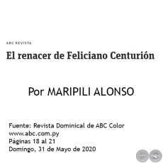 EL RENACER DE FELICIANO CENTURIÓN - Por MARIPILI ALONSO - Domingo, 31 de Mayo de 2020